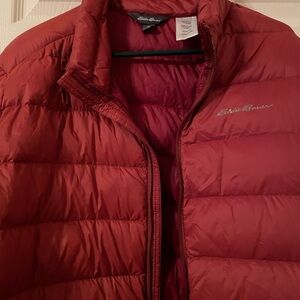 Eddie Bauer Brick Red Quilted Puffer Jacket